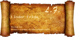 Linder Frida névjegykártya